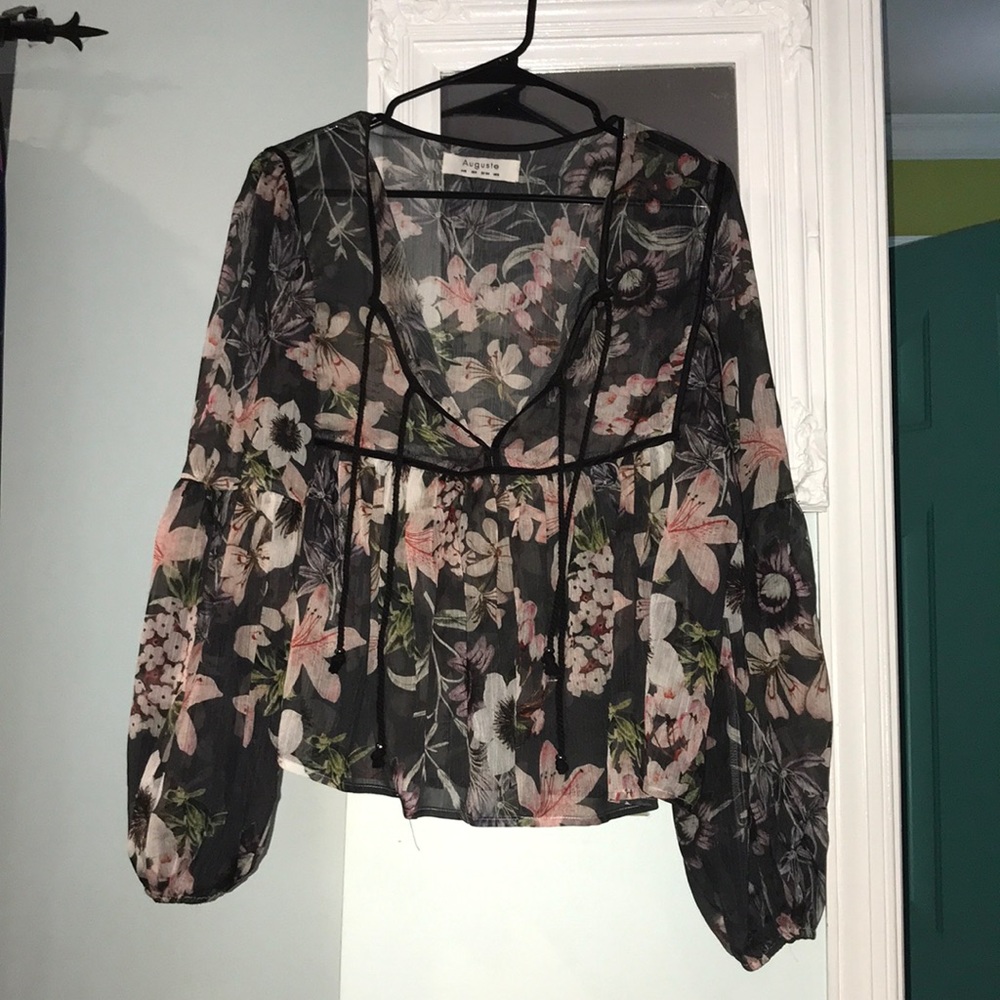 Sheer floral blouse